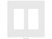 Lutron Electronics CW-2-WH Lutron Claro Screwless 2 Gang Wallplate, White