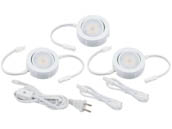 American Lighting MVP-3-WH 12.9 Watt LED 3-Pack Light Kit With Roll Switch and 6 ft. Power Cord, 120V