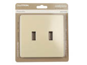 Lutron Electronics FG-2-IV Lutron Fassada Screwless 2-Gang Wallplate, Ivory