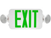 MaxLite 105544 EXTC-GW Maxlite Dual Head Exit/Emergency Sign with LED Lamp Heads, Battery Backup, Green Letters